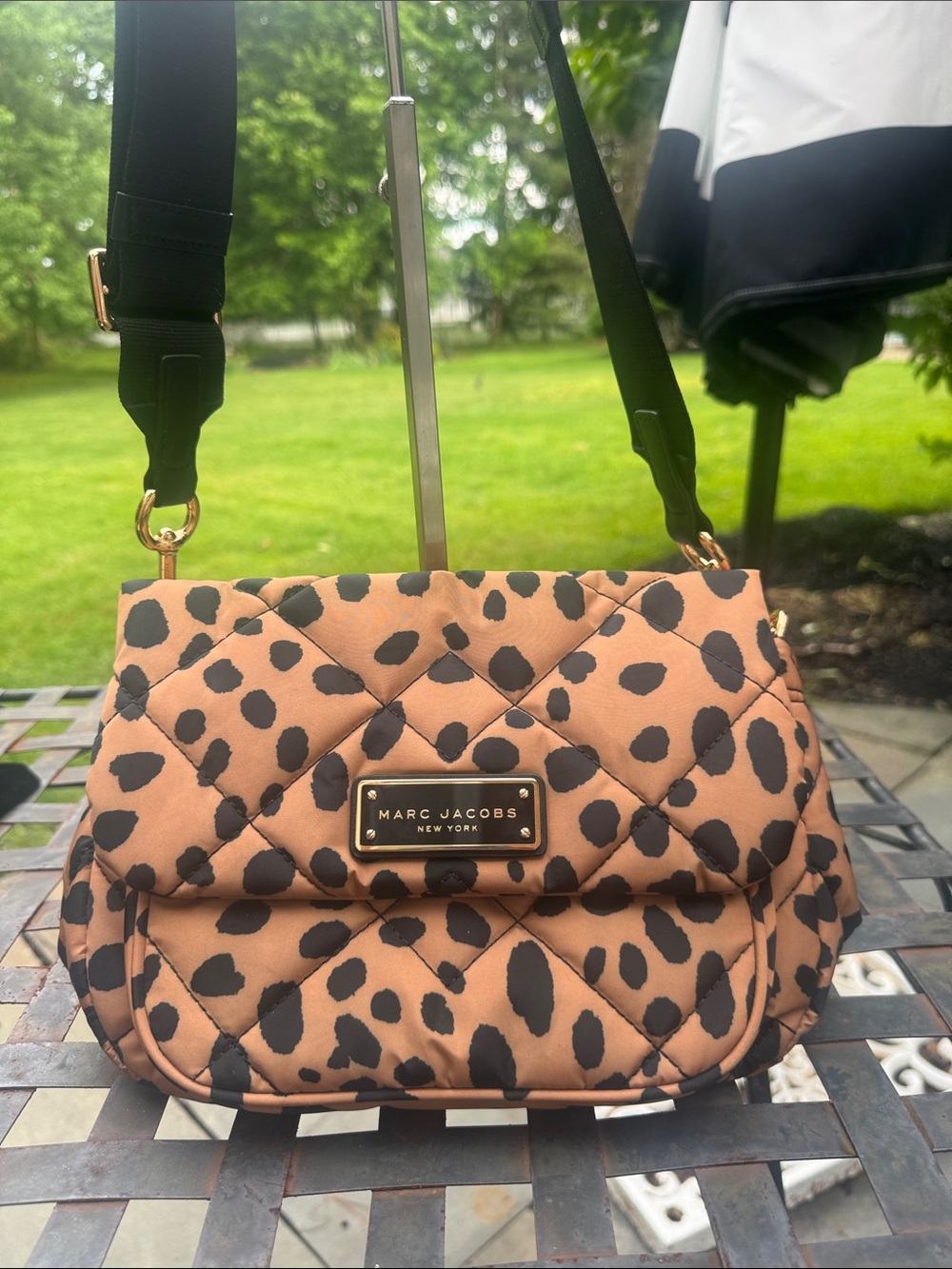 Marc Jacobs Quilted Leopard Crossbody Bag - Tan/Black